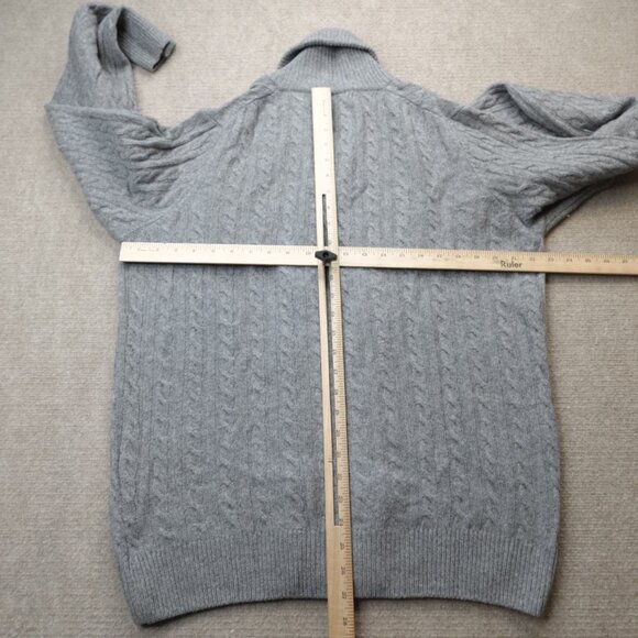 Lorenzo Magni Sweater XL Gray Shawl Cardigan Wool Nylon Made in Italy - Picture 6 of 10